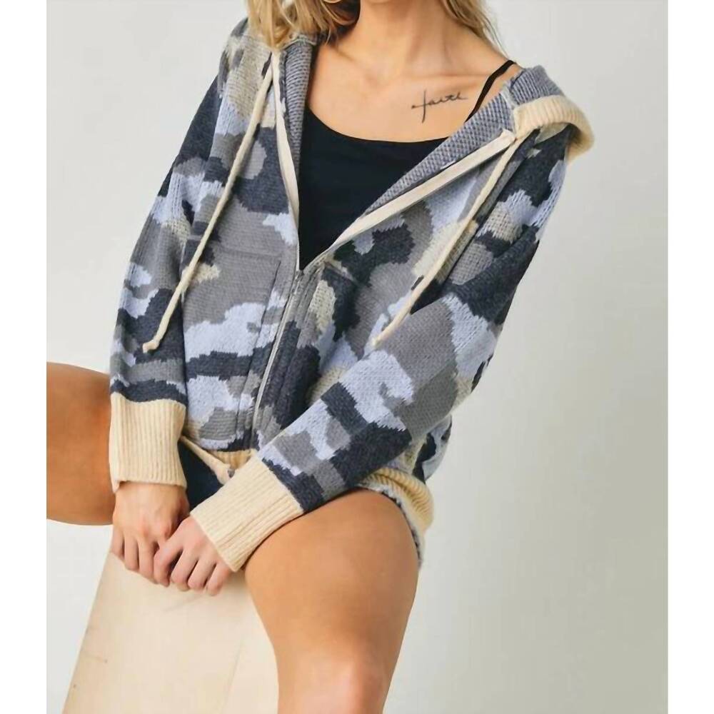 NEW DAVI & DANI military zip up hoodie - plus in camouflage